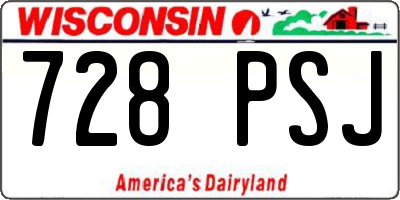 WI license plate 728PSJ