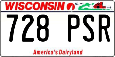 WI license plate 728PSR