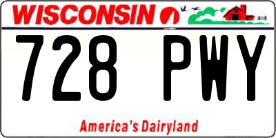 WI license plate 728PWY