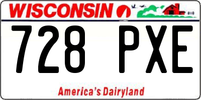 WI license plate 728PXE