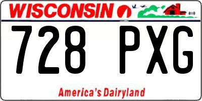 WI license plate 728PXG