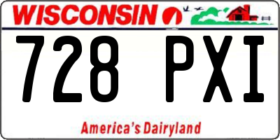 WI license plate 728PXI