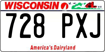 WI license plate 728PXJ