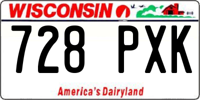 WI license plate 728PXK