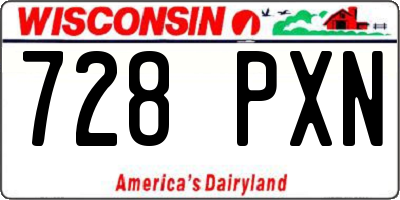 WI license plate 728PXN