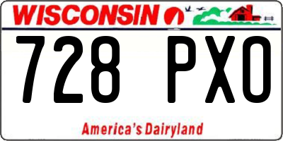 WI license plate 728PXO