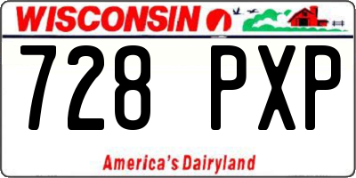 WI license plate 728PXP