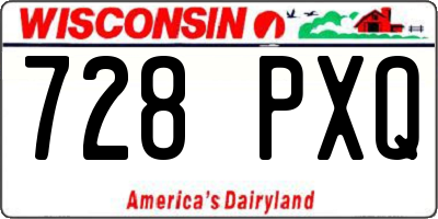 WI license plate 728PXQ