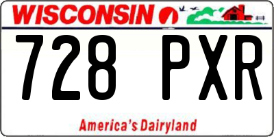 WI license plate 728PXR
