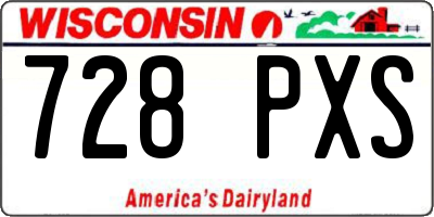 WI license plate 728PXS