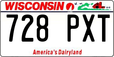 WI license plate 728PXT