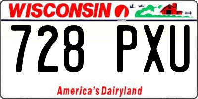 WI license plate 728PXU