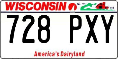 WI license plate 728PXY