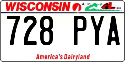 WI license plate 728PYA