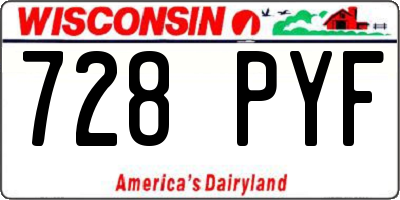 WI license plate 728PYF