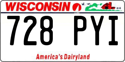WI license plate 728PYI