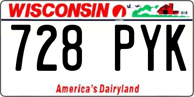 WI license plate 728PYK