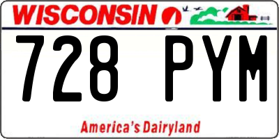 WI license plate 728PYM