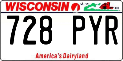 WI license plate 728PYR