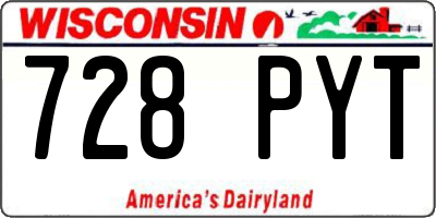 WI license plate 728PYT