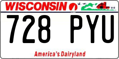 WI license plate 728PYU