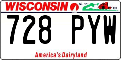 WI license plate 728PYW