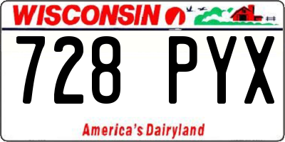 WI license plate 728PYX