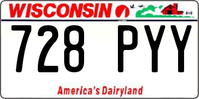 WI license plate 728PYY