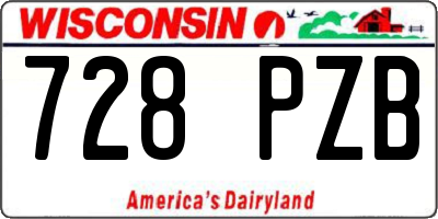 WI license plate 728PZB