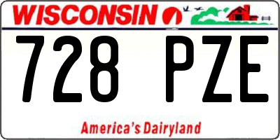 WI license plate 728PZE