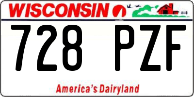 WI license plate 728PZF