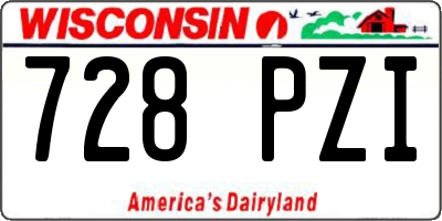 WI license plate 728PZI