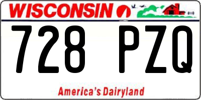 WI license plate 728PZQ