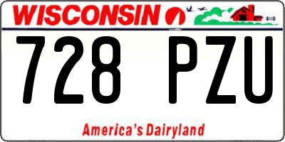 WI license plate 728PZU