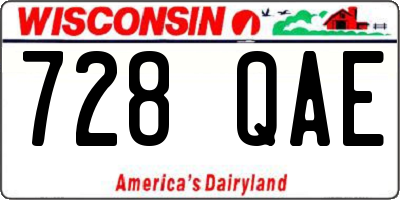 WI license plate 728QAE