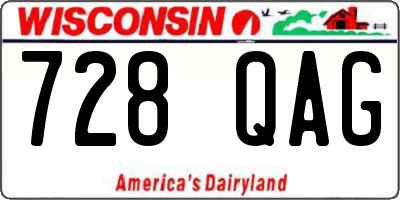 WI license plate 728QAG