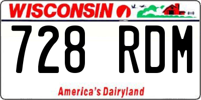 WI license plate 728RDM