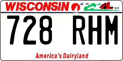 WI license plate 728RHM