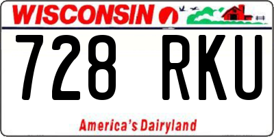 WI license plate 728RKU