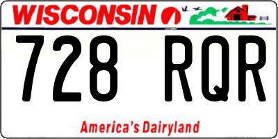 WI license plate 728RQR