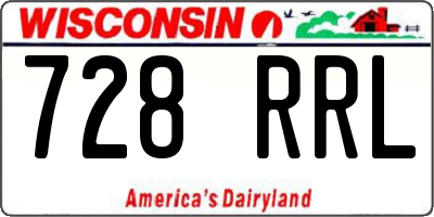 WI license plate 728RRL