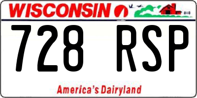 WI license plate 728RSP
