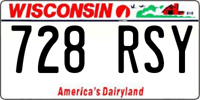 WI license plate 728RSY
