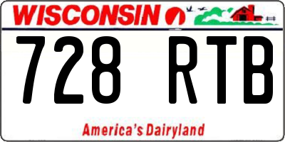 WI license plate 728RTB