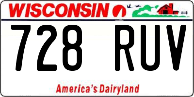 WI license plate 728RUV