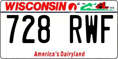WI license plate 728RWF
