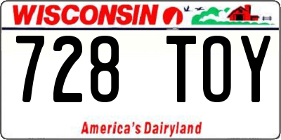 WI license plate 728TOY