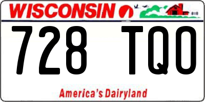 WI license plate 728TQO