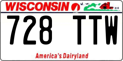 WI license plate 728TTW