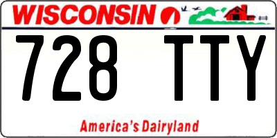 WI license plate 728TTY